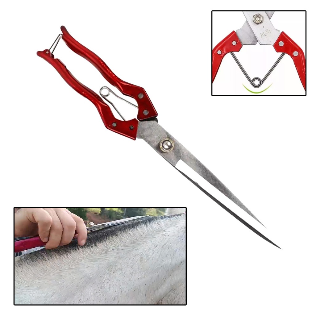 TESOURA PARA TOSAR APARAR CRINA DE CAVALO E USO EM JARDINAGEM PREMIUM ...