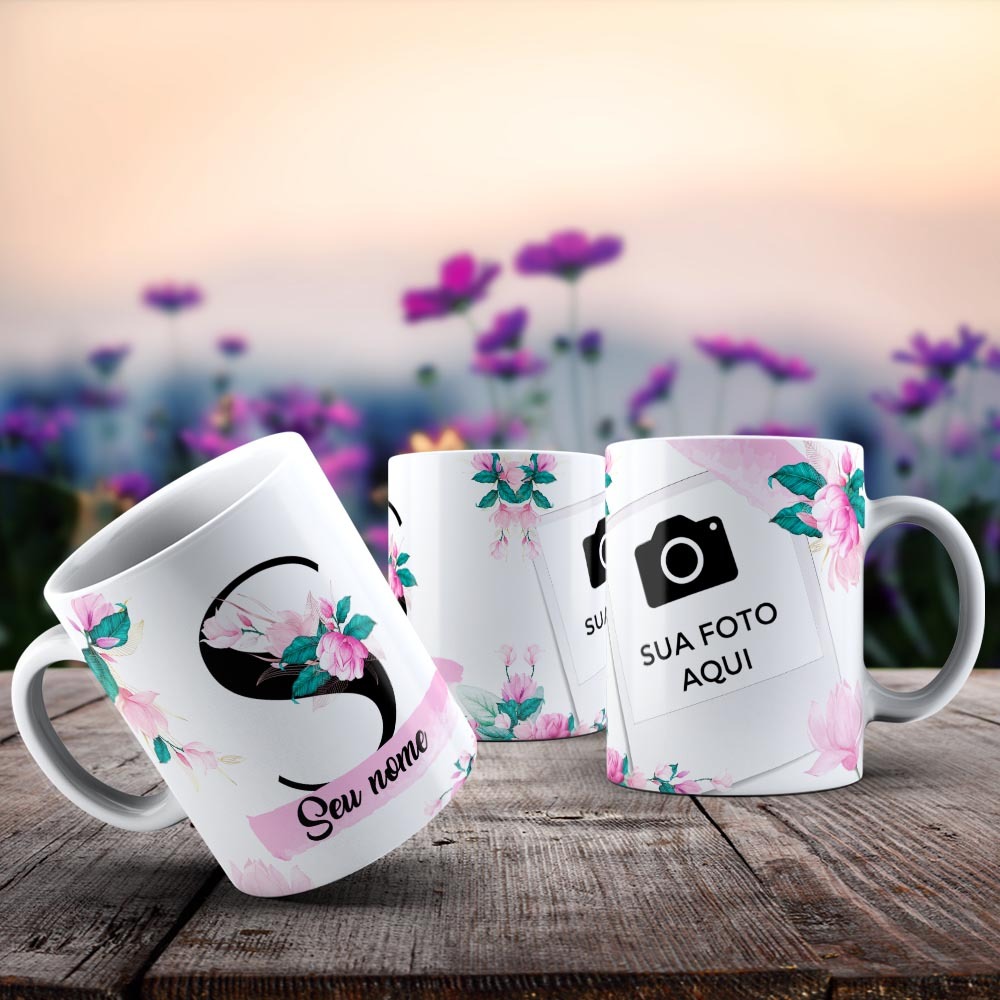 Caneca Personalizada Com Inicial e Nome - Foto 03