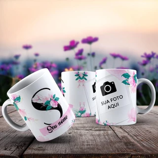Caneca Personalizada Com Inicial e Nome - Foto 03