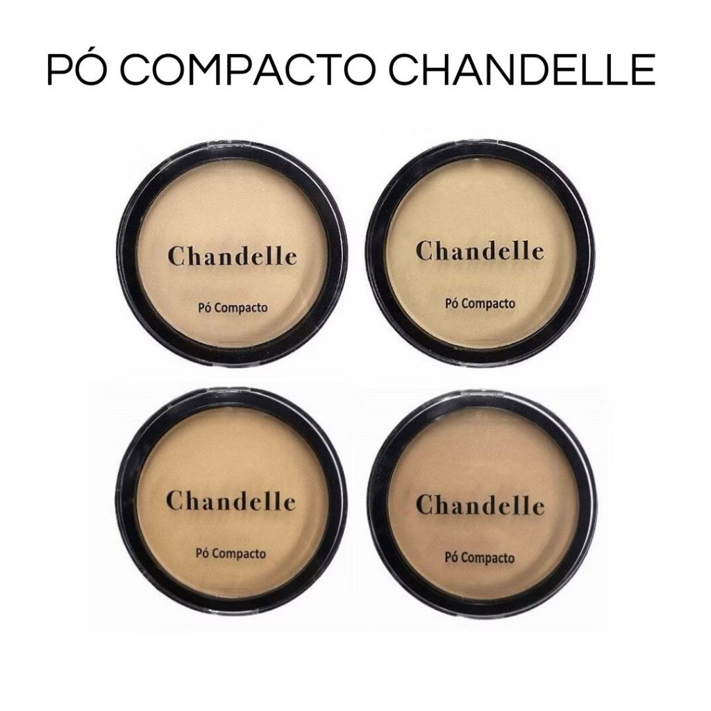 Pó Compacto Vegano Chandelle Alta Cobertura Ultra Fino Toque Aveludado ...