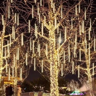 Chuveiro De Meteoros Luzes De Chuva 50CM 110V Cachoeiras Luz De Cordas De Iluminação Para O Exterior Interior Halloween Natal