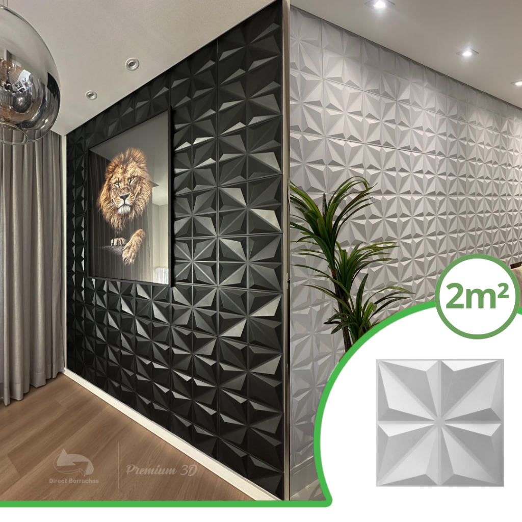 Kit 2m² Revestimento 3D Estrelar 30x30cm | Anti-impacto | Autocolante ...