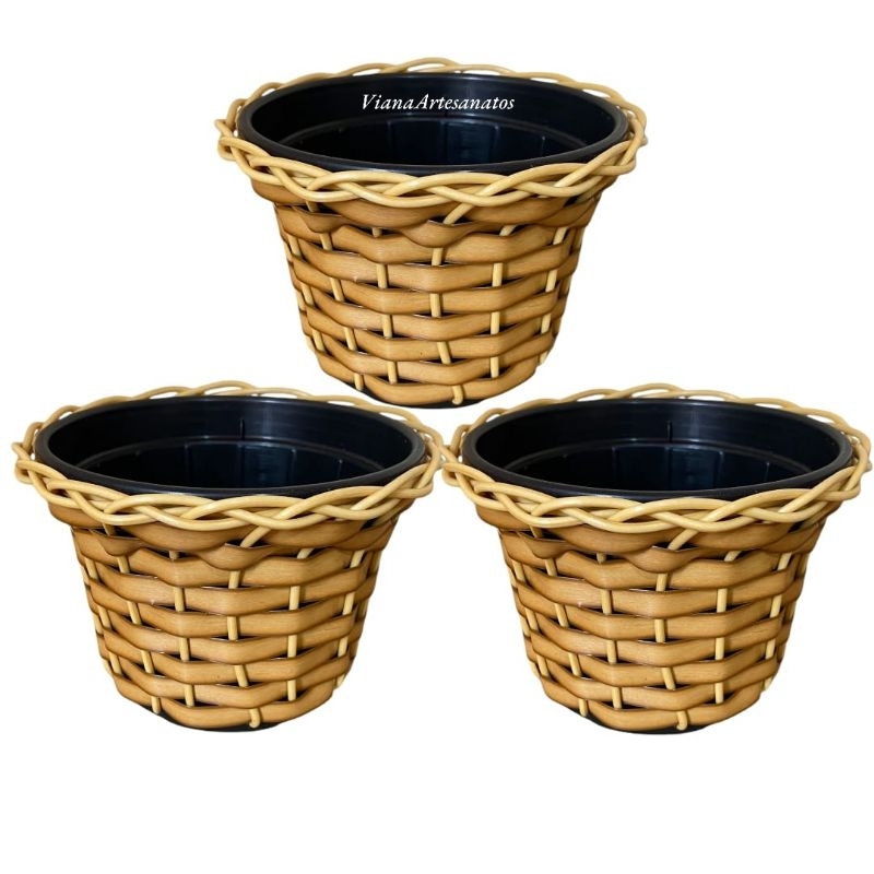 kit 3 Vasos Fibra sintética Violeta 14x10 Envio Imediato