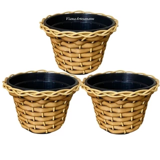kit 3 Vasos Fibra sintética Violeta 14x10 Envio Imediato