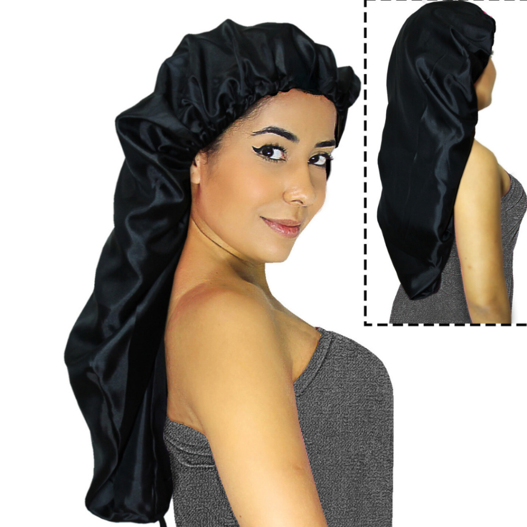 Touca De Cetim Antifrizz Toca Cetim Cabelo Tranças Cachos Dreads Dormir ...
