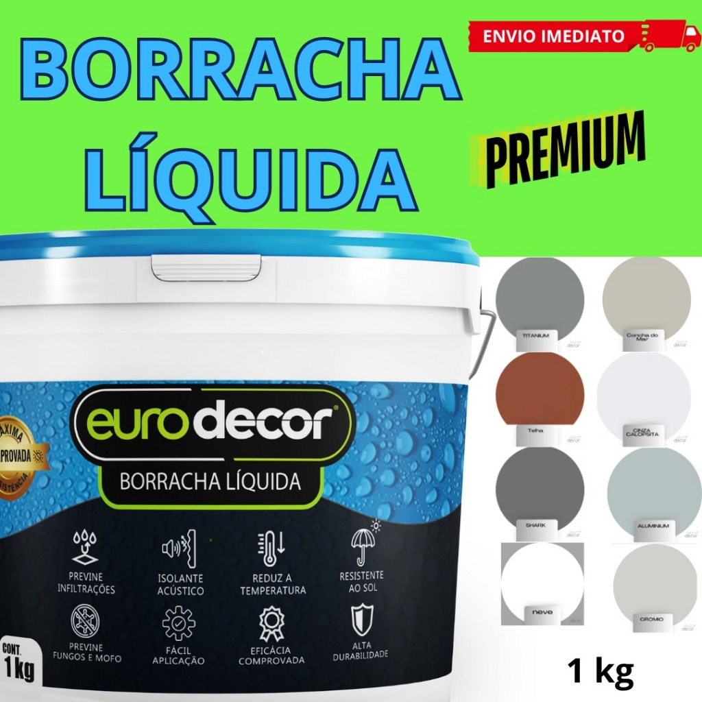 Tinta Borracha Líquida 4KG Isolante Térmico Contra Mofos Várias Cores 1KG e 4KG