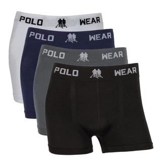 kit com 4 cuecas boxer polo wear adulto sem costura