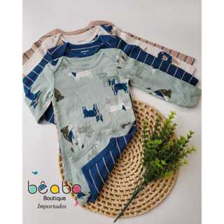 Kit Body Carters Manga Longa Menino Importado Original em Oferta na Shopee