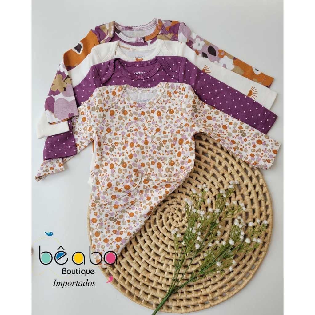 Kit Body Carter Manga Longa Menina Importado Original em Oferta na Shopee