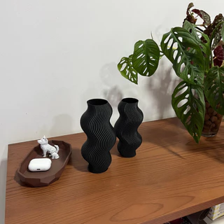 Vaso Decorativo Estilo Ondulado para Decoração Moderna e Elegante