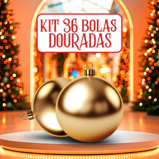 Kit 36 Bolinhas Festivas De Natal Premium Decoração Enfeites Gurlanda Festão Natalina