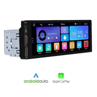 Central Multimídia Mp6 1 Din Tela 6.86 Full Touch Carplay / Android Auto Sem Fio