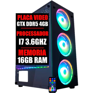 Pc Gamer RGB Intel Core I7 3.6ghz / GeForce GTX 4gb Ddr5 / 16gb Ram / Ssd 480gb