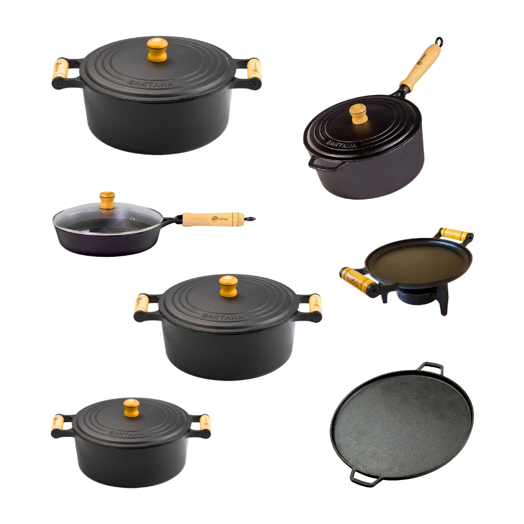 Jogo 8 Panelas de Ferro Fundido Cozinha Mineira Antiaderente | Shopee ...