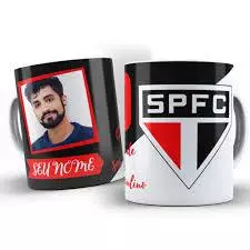 Caneca porcelana Pesonalizada São Paulo time com sua Foto e nome