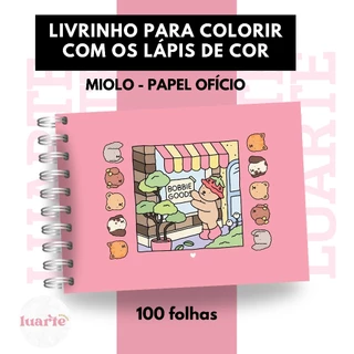 Livro Bobbie Goods A5 para colorir com lápis de cor, 100 folhas, capa dura - PERSONALIZE COM O NOME NA CAPA