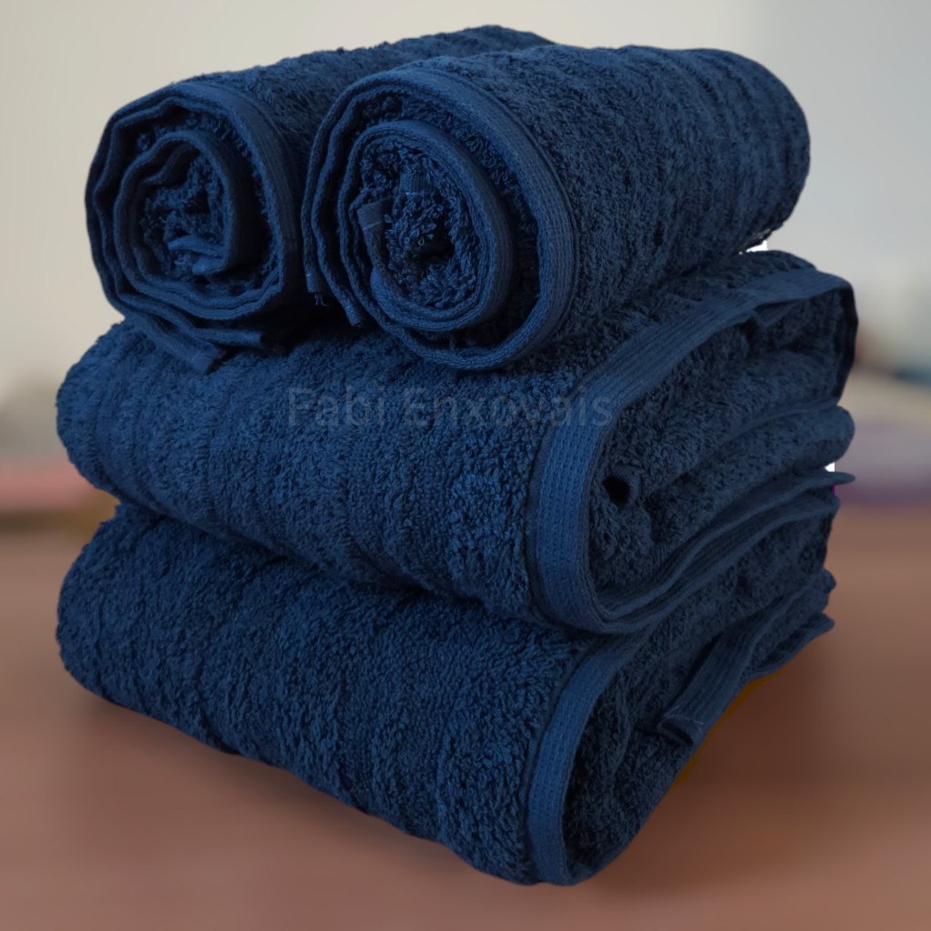 Jogo 4 Toalhas de Banho e Rosto Super Grossa Loft Macia 100% Algodão Alta Gramatura 600g