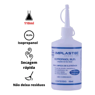 Cleaner 99,8% para Limpeza de Eletrônicos Placas e Circuitos Implastec Limpa PCI e Placas