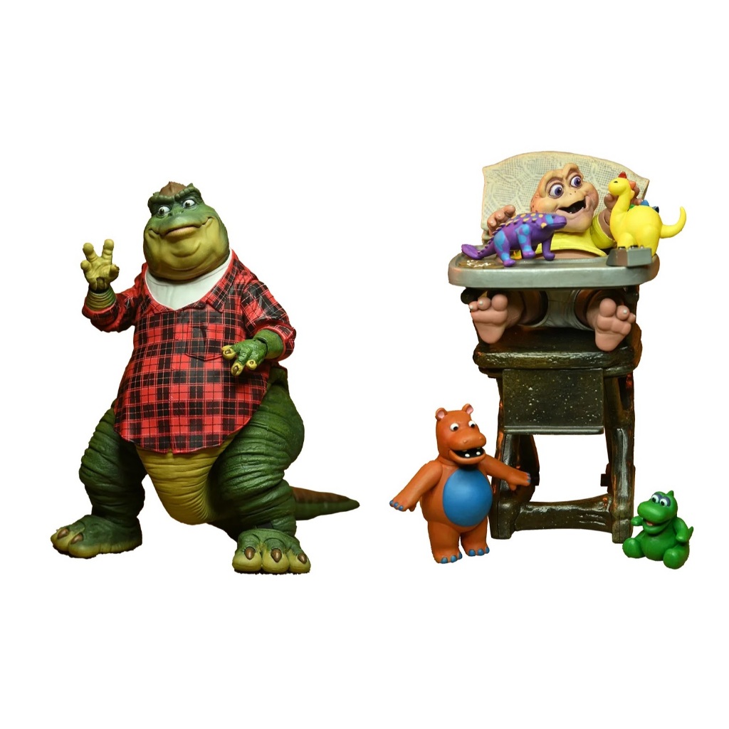 Figurines Dinosaures – Earl & Baby Sinclair (NECA, 18 Cm, Série TV)