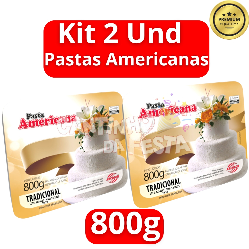Kit 2 Pasta Americana Tradicional Branca Extra Macia Arcolor