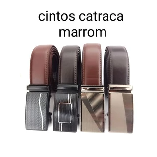Cinto social masculino com 1,20 cm luxo couro sintético com catraca