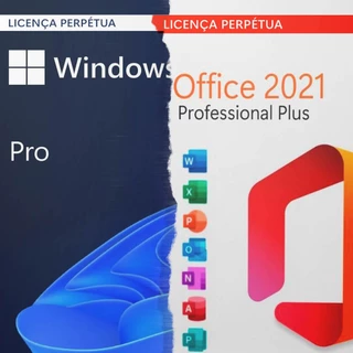 Combo Licença Windows 11 Pro Original Vitalicia + Office 2021 Pro Plus AtivaçãoVitalicia - 01 PC