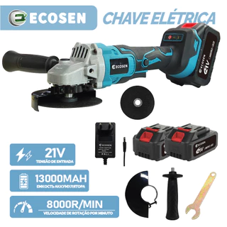 Esmerilhadeira Lixadeira Angular 820watts 115mm 4.1/2 0-8000rpm 220V-Com Bateria Recarregável 21v