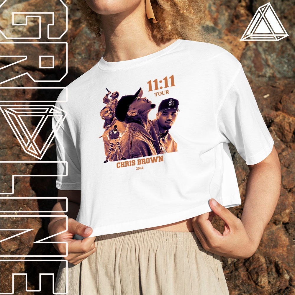 Cropped Top T-shirt OVERSIZED Chris Brown Tour 11:11 2024 Unissex