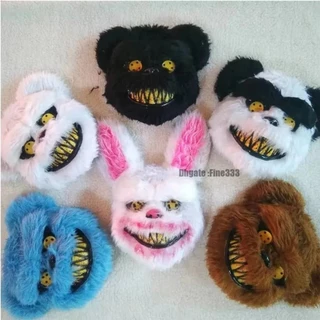 Mascara Halloween Coelho/ Urso /Macaco Pelúcia Festa Fantasia Terror