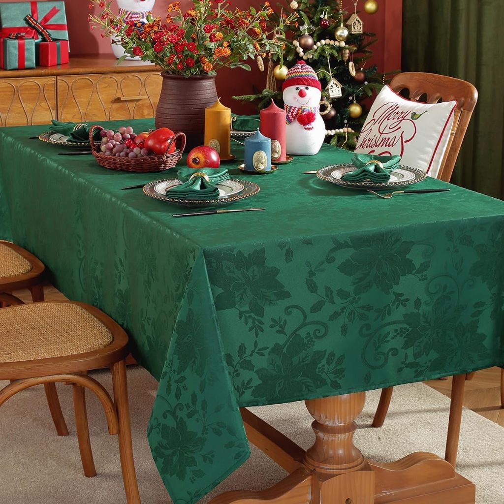 Toalha de Mesa Luxo Quadrada para 4 Lugares Jacquard Original Tecido Grosso