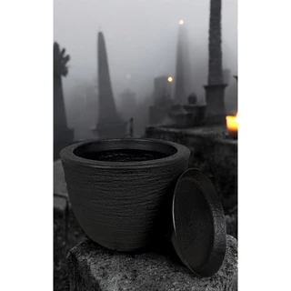 Decoração haloween vaso cone preto sombrio 20x25