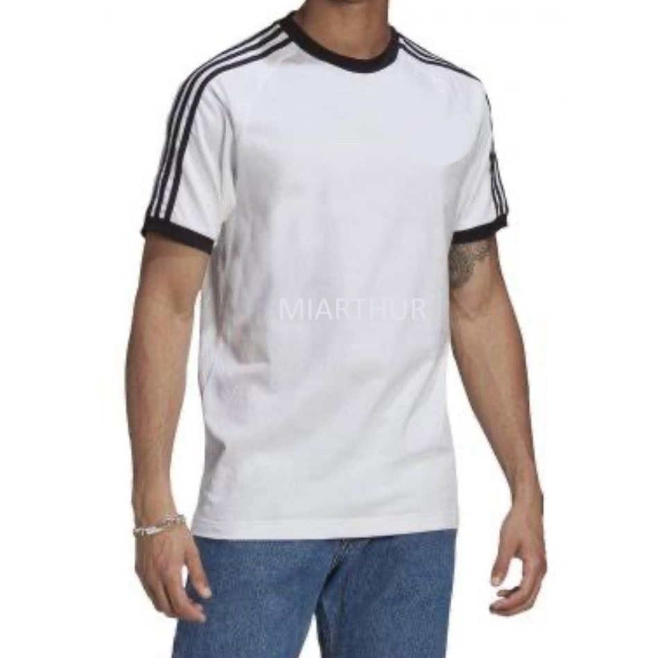 Camisa Camiseta 3 Listras Unissex Basica Festa Nova Branca Estilo Blogueirinha Retro Adulto 02