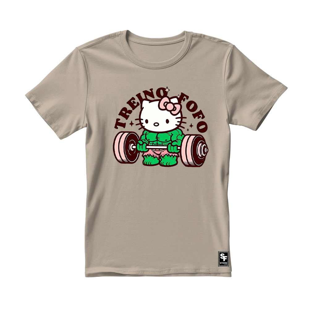 Camiseta Unissex Casual para Treinar "Treino fofo" Lançamento 100% Algodão Gola Redonda