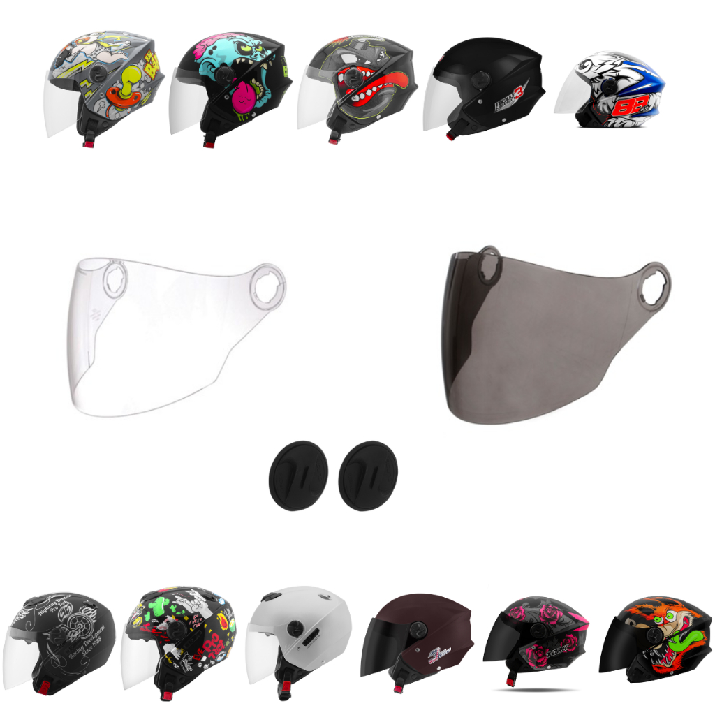 Viseira Para Capacete Pro Tork Compatível com New Liberty 3 Elite Cristal Fume Peças de Reposição