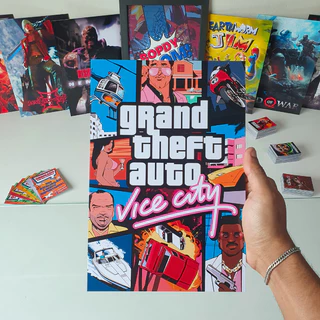 GTA Vice City Placa decorativa mdf quadro decoração presente Jogos / Setup Gamer / Grand Theft Auto