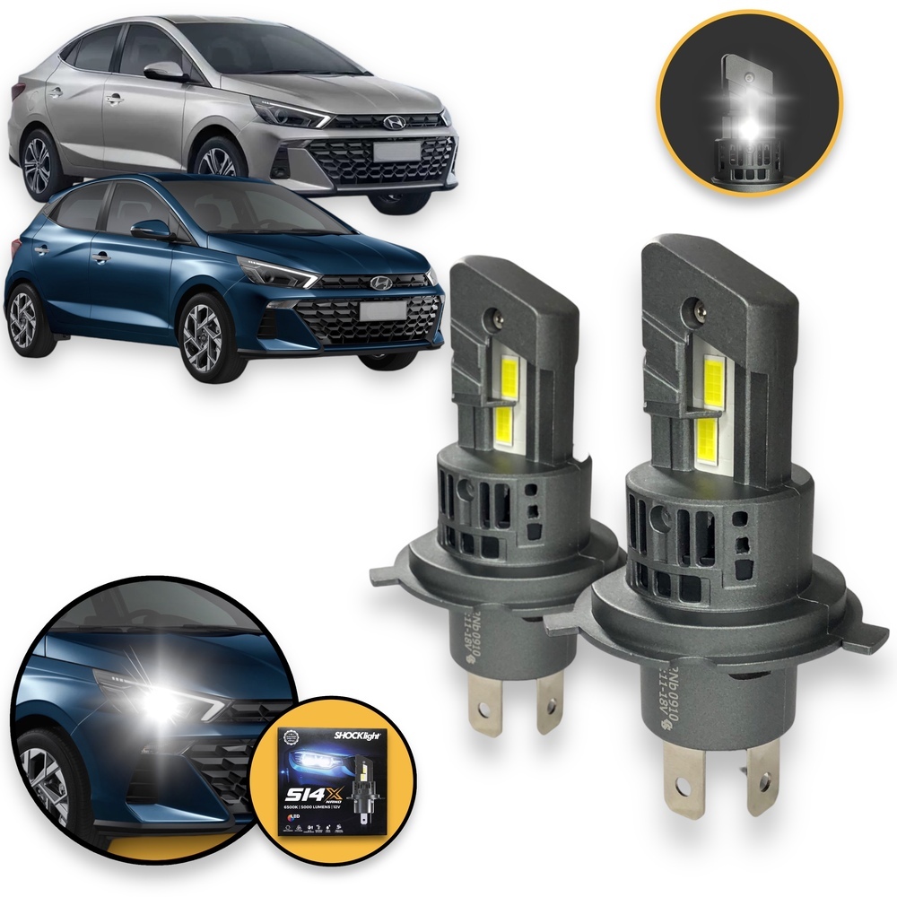 Super Led Farol Auto Baixo H19 Hyundai Hb20 Hb20s 2022 23 24