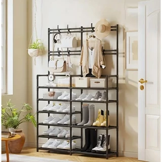 Organizador Multiuso Com Prateleiras Para Porta Sala Quarto Pendurar Casacos Calçados Roupas Livros em Oferta na Shopee