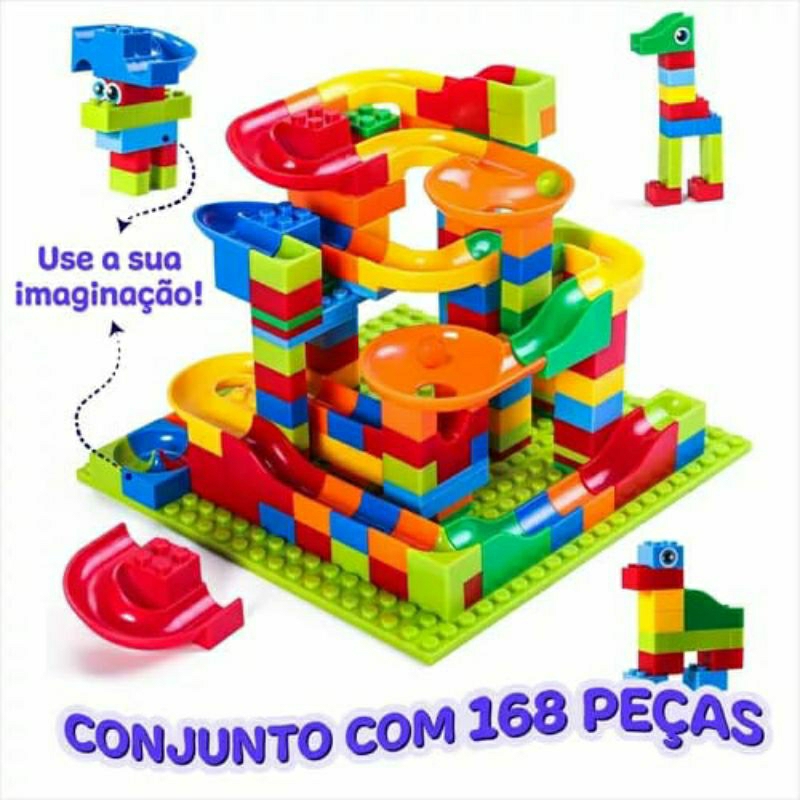 Pista Corrida De Bolinhas De Gude Blocos De Montar 168 Pçs | Shopee Brasil