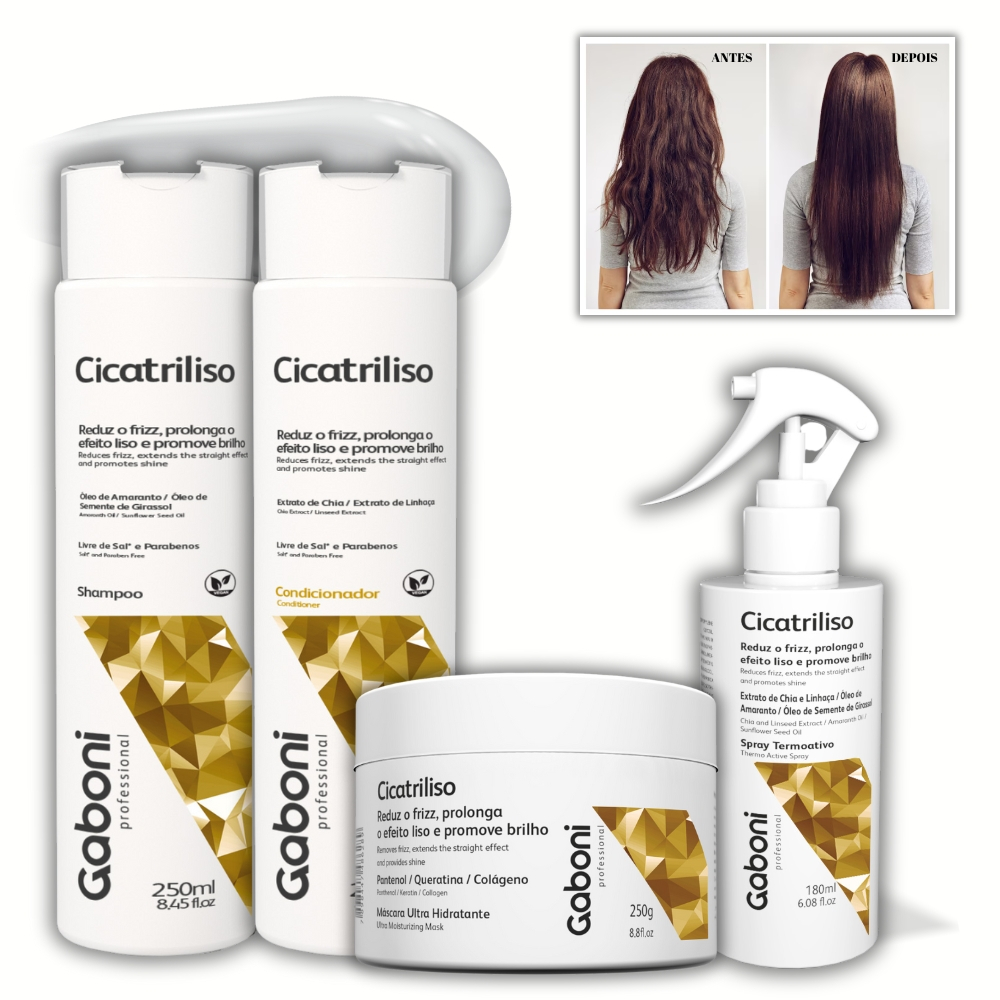 Tratamento Completo Antifrizz/Efeito Liso Pós Progressiva Cicatriliso ...