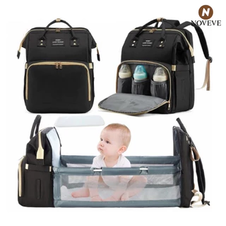 Mochila Bolsa Maternidade Bolso Térmico Mamadeira Vira Berço NOVEVE em Oferta na Shopee