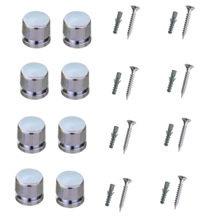 kit 8 unidades Botão Francês de Metal para fixação de espelho