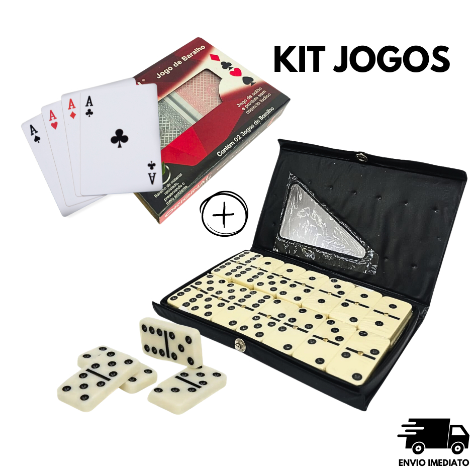 Xadrez Dominó Dama Baralho duplo Trilha Kit Jogos Tabuleiro