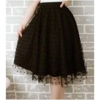 Saia Tule Poá Midi Godê Moda Evangélica Feminina