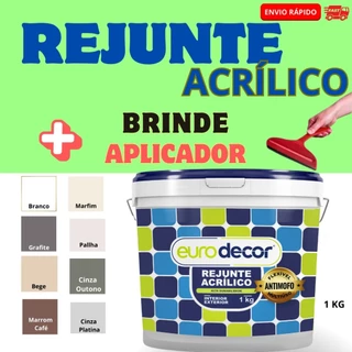 Rejunte Acrílico 1KG Impermeável Banheiro Porcelanato + Aplicador