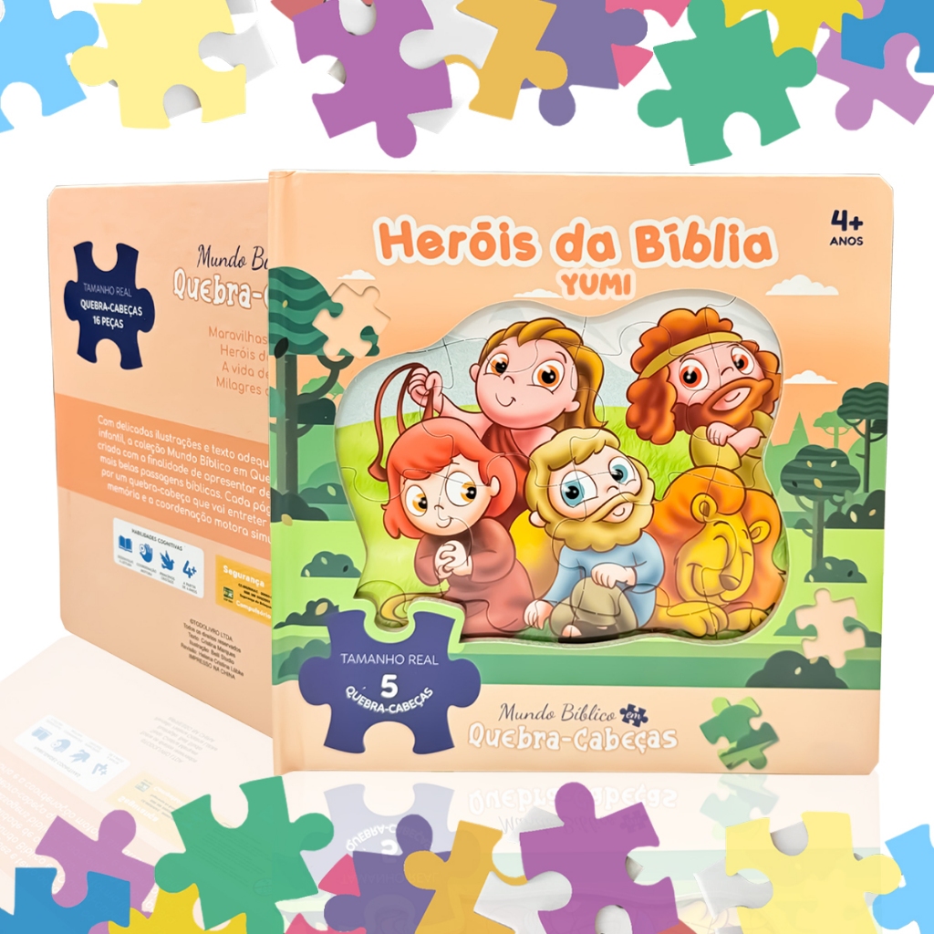 Livro Infantil Heróis da Bíblia Em Quebra-cabeça | Bíblia Infantil Leia ...