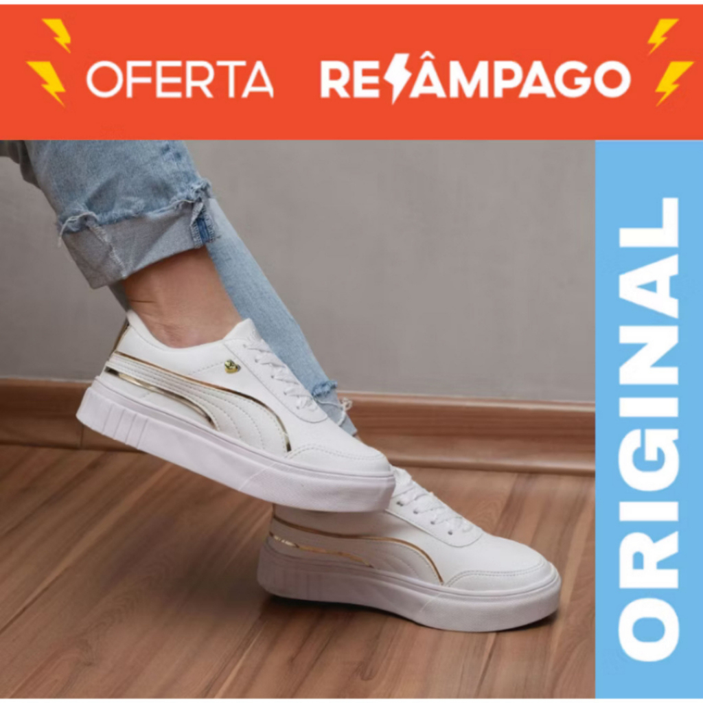 Plataforma feminina Moda ouro | Shopee Brasil
