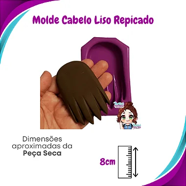 Molde de Silicone Cabelo Aplique Liso Repicado - BCV