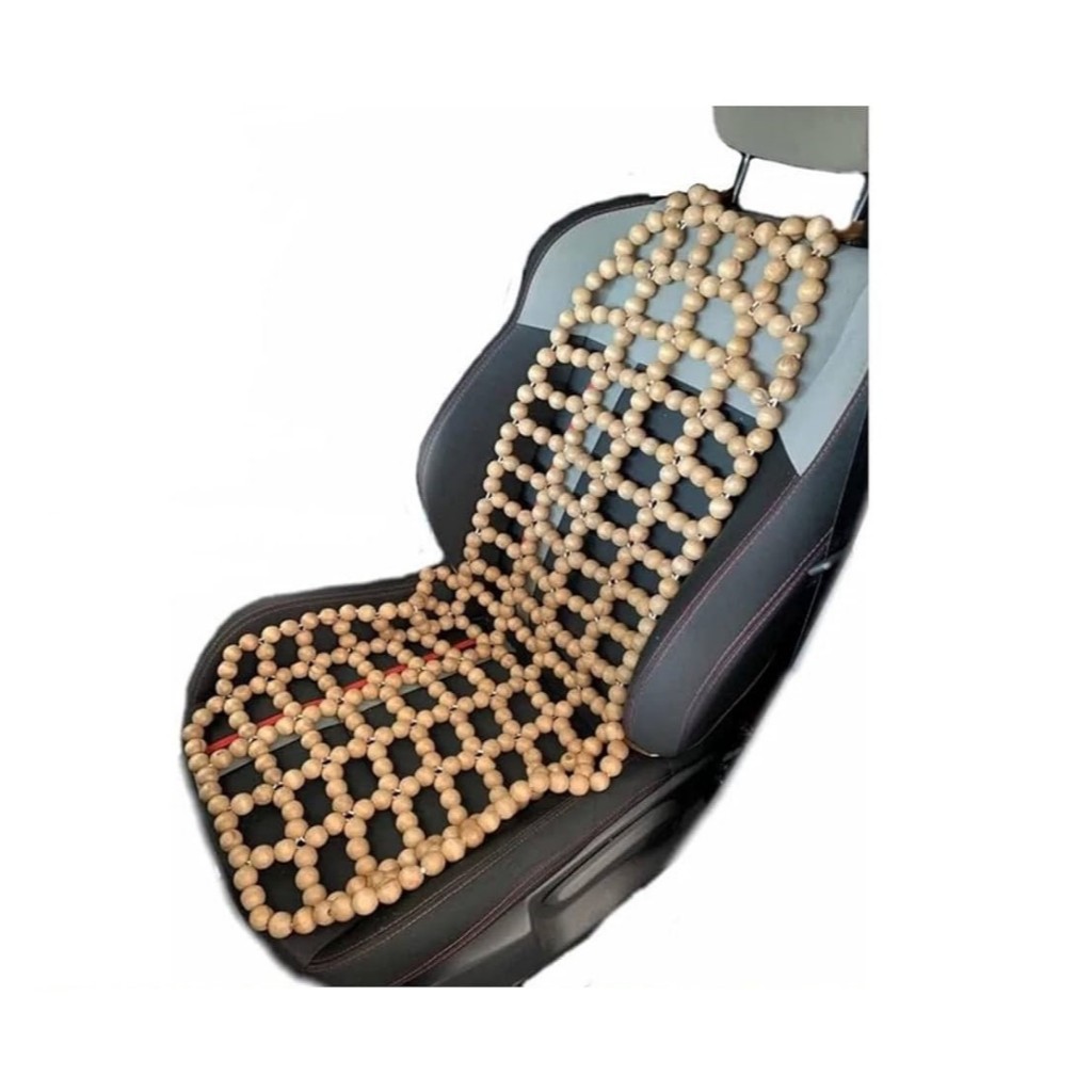 Capa Assento Encosto Massageadora Automóvel Bolinhas Madeira
