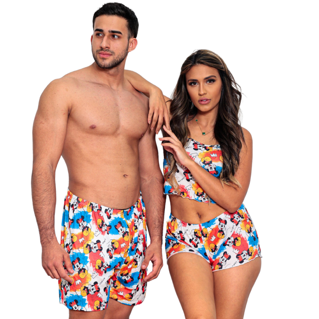 kit Pijama Casal / Baby doll Feminino + Samba Canção