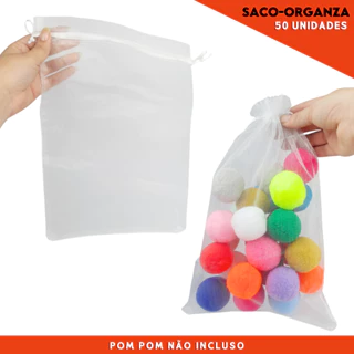 Saco Organza - Saquinho 20x30 Branco C/50 Para Lembrancinha
